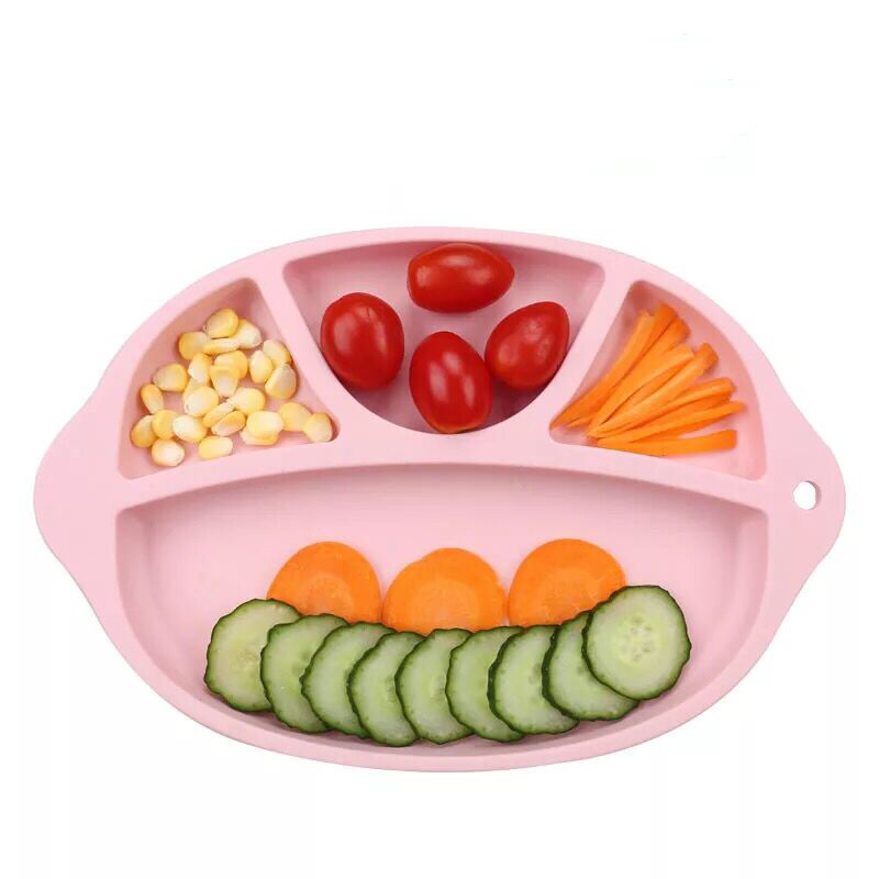 Kids Dinner Silicone Divided Plate 