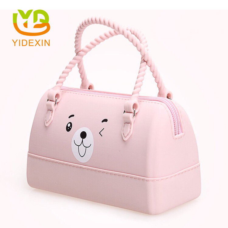 Jelly Pink Color Silicone Ladies Purses