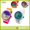 Top venta de hermosa chica arco iris relojes dama reloj silicona